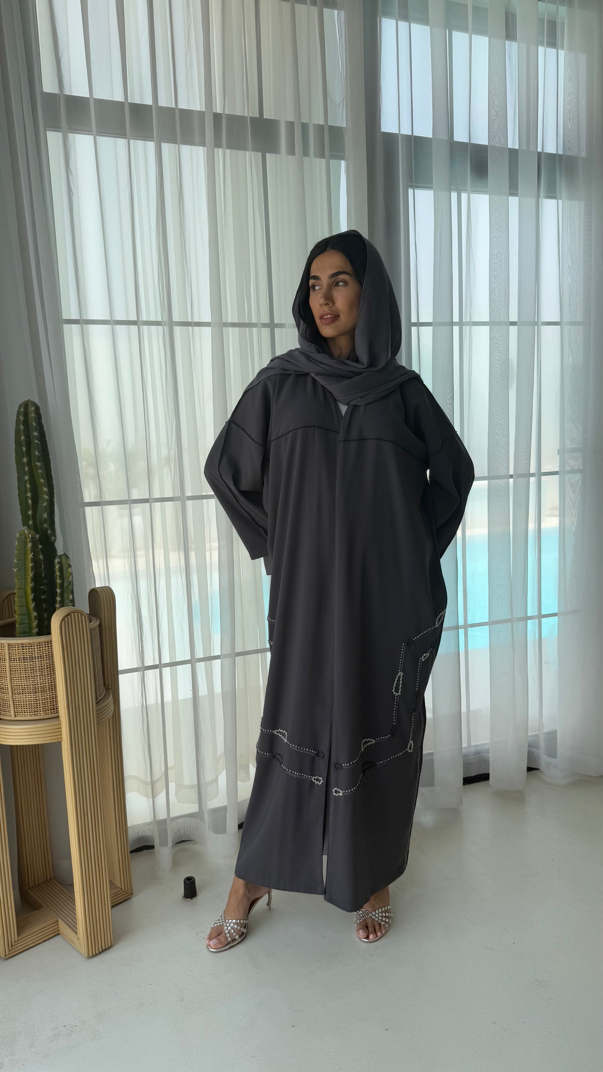 Graphite Skyline Beaded Hooded